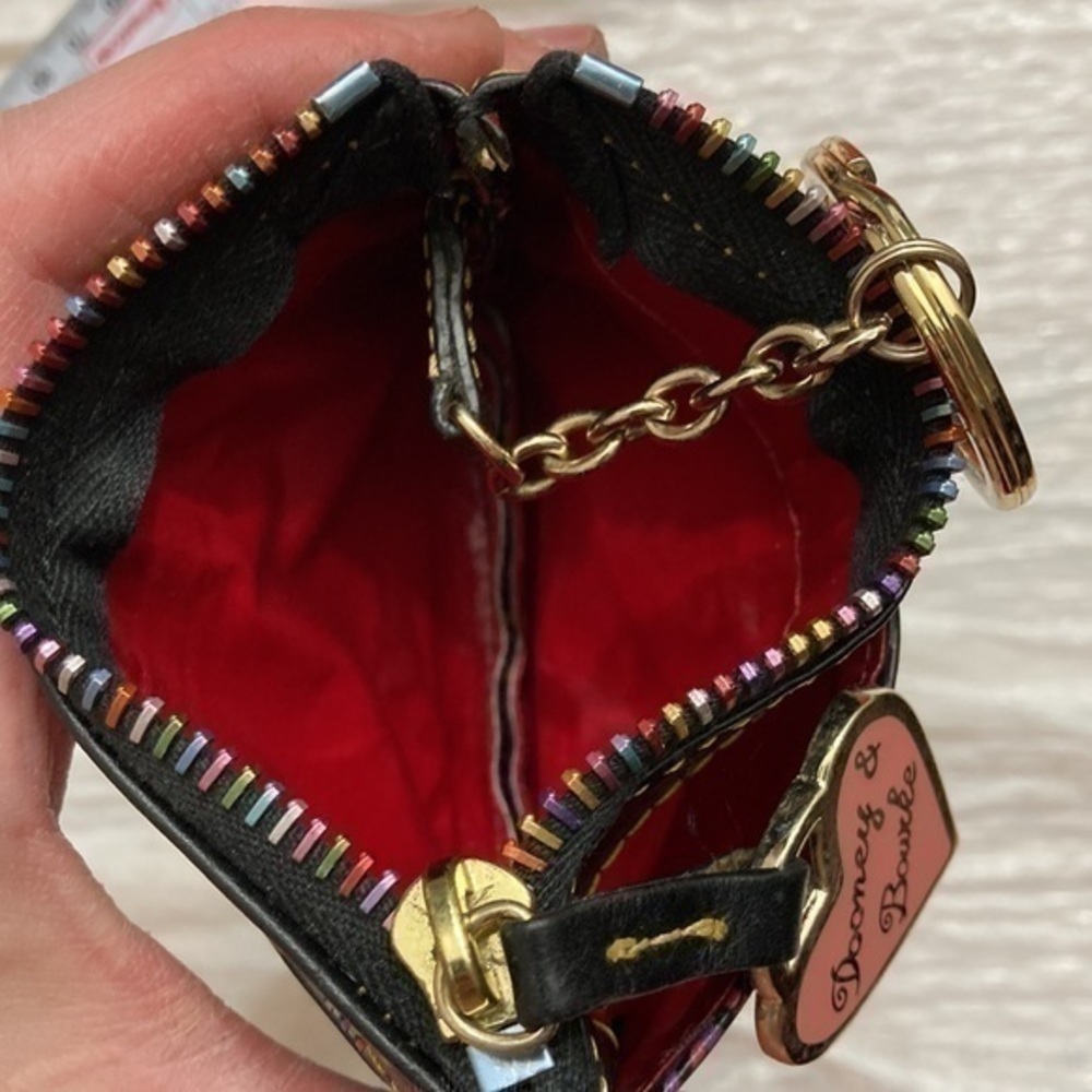 Dooney and Bourke black multicolor mini bag key ring - Picture 6 of 6